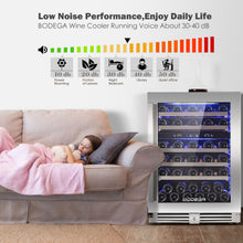 BODEGAcooler 24" 56 Bottles Dual Zone Compressor Wine Cooler with Wood Shelves