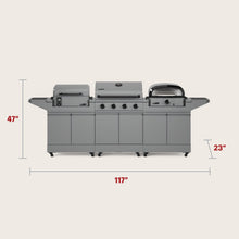 TYTUS Modular Grilling Collection 4-Burner Gas Grill, Pellet Smoker with Cart and Pizza Oven with Cart - TDT-BUN-008
