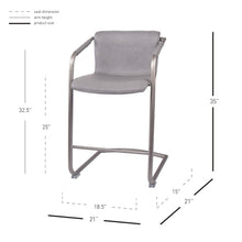 New Pacific Direct Indy PU Leather Counter Stool, (Set of 2)  - 1060004-216