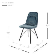 New Pacific Direct Pablo Velvet Fabric Dining Side Chair, (Set of 2) 1060021-217 - 1060021-217
