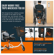 Super Handy GCAT021 Folding Mobility Scooter Plus with 3-Wheels Long Range 48V Brushless Motor and Extra Battery New Canada Only - GCAT021