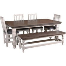 Sunset Trading Rustic French 78" Rectangular Dining Table | Distressed White and Brown Solid Wood HH-8750-078