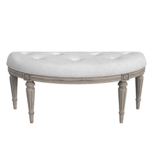 Butler Specialty Company Tamara Upholstered Demilune 45""W Bench, Gray, Tan/Beige  - 1120247