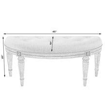 Butler Specialty Company Tamara Upholstered Demilune 45""W Bench, Gray  - 1120418