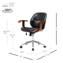 New Pacific Direct Samuel PU Bamboo Office Chair w/ Armrest  - 1160030-BWL