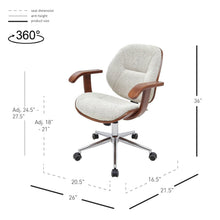 New Pacific Direct Samuel Fabric Bamboo Office Chair w/ Armrest  - 1160031-406WL