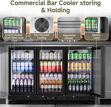 Bodega cooler 12 Cu.Ft Display Bar Beverage Fridge With 3 Glass Doors and wheels