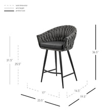 New Pacific Direct Fabian Fabric/ PU Counter Stool w/ Arms 1240016-5776 - 1240016-5776