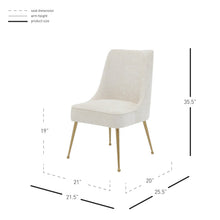 New Pacific Direct Cedric KD Fabric Dining Side Chair Gold Legs, (Set of 2) -  1250024-567
