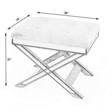 Butler Specialty Company Marlo Mirrored 26""W Vanity Stool, Cream  - 1253146