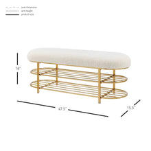 New Pacific Direct Frisly Shearling Fabric Bench w/ Shelf  - 1600083-560