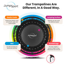 Disc-O-Bed JumpSport 370 PRO Indoor Heavy Duty Lightweight 39 In Fitness Trampoline, Black - 168418