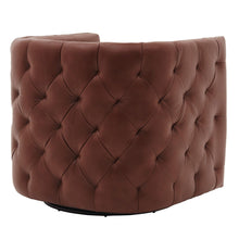 New Pacific Direct Leslie Top Grain Leather Swivel Tufted Chair  - 1900152-426