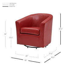 New Pacific Direct Hayden Swivel Bonded Leather Char  - 193012B-67