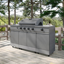 TYTUS Fresno 5-Burner LP/NG Convertible Grill in Gunmetal + Carbon Wood - TDT-021-0105