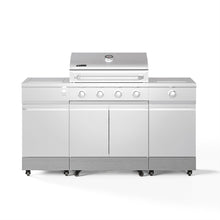 TYTUS Fresno 5-Burner LP/NG Convertible Grill in Stainless Steel + Carbon Wood - TDT-021-0705