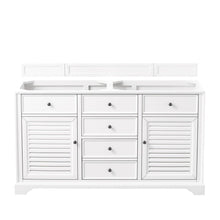 James Martin Vanities Savannah 60" Bright White Double Vanity - 238-104-V60D-BW-3AF