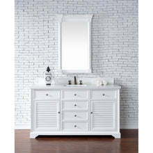James Martin Vanities Savannah 60" Bright White Single Vanity - 238-104-V60S-BW-3AF