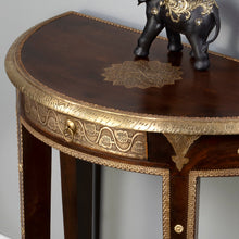 Butler Specialty Company Ranthore Brass Demilune Console Table, Dark Brown  - 2054290