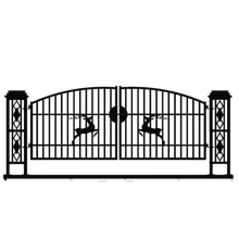 Chery Industrial 20ft Wrought Steel Garden Driveway Gate with Post