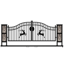 Chery Industrial 20ft Wrought Steel Garden Driveway Gate with Post
