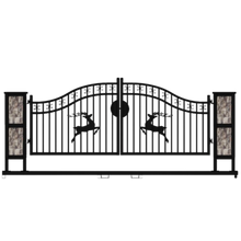 Chery Industrial [BARGAIN] 20ft Wrought Steel Driveway Gate with Post - A_II000079
