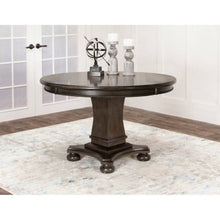 Sunset Trading 48" Round Vegas Dining and Poker Table | Reversible Game Top | Gray Wood - CR-87711-TB