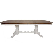 Sunset Trading Andrews 96" Oval Double Pedestal Extendable Butterfly Leaf Dining Table | Antique White and Chestnut Brown | Seats 10 -  DLU-ADW4296-AW