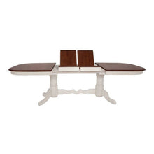 Sunset Trading Andrews 96" Oval Double Pedestal Extendable Butterfly Leaf Dining Table | Antique White and Chestnut Brown | Seats 10 -  DLU-ADW4296-AW