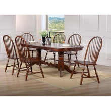 Sunset Trading Andrews 96" Oval Double Pedestal Butterfly Extendable Dining Table | Chestnut Brown | Seats 10 -  DLU-ADW4296-CT