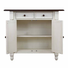 Sunset Trading Andrews Antique White Kitchen Island | Chestnut Brown Drop Leaf Top | Drawers and Cabinet -  DLU-KI-4222-AW