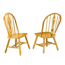 Sunset Trading Oak Selections 5 Piece 72" Rectangular Drop Leaf Extendable Dining Set | Keyhole Windsor Chairs | Seats 8 -  DLU-TDX3472-124S-LO5PC