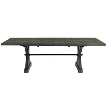 Sunset Trading Trestle 96" Rectangular Extension Pedestal Dining Table | Distressed Gray Wood -  ED-SK100