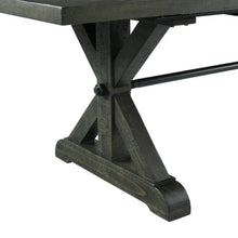 Sunset Trading Trestle 96" Rectangular Extension Pedestal Dining Table | Distressed Gray Wood -  ED-SK100