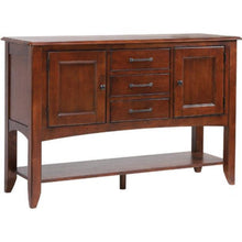Sunset Trading Andrews Sideboard with Large Display Shelf | 3 Drawers 2 Storage Cabinets | Chestnut Brown  - DLU-ADW1122-SB-CT