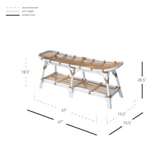 New Pacific Direct Damara Rattan Bench w/ Shelf -  2400037-W
