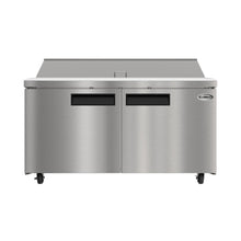 KOOLMORE 60" Commercial 2 Door Refrigerated Salad and Sandwich Prep Table, 16 Pan Capacity and 18.4 Cubic Feet of Storage - KMPTR602D