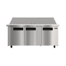 KOOLMORE 70" Commercial 3 Door Refrigerated Mega Salad and Sandwich Prep Table, 30 Pan Capacity and 22 Cubic Feet of Storage - KMMPTR703D