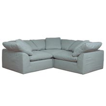Sunset Trading Cloud Puff 3 Piece 88" Wide Slipcovered Modular Sectional Small L Shaped Sofa - SU-1458-43-3C