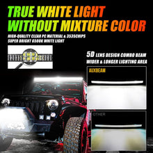 Auxbeam New 52 Inch V-PRO Series Curved RGBW Color Changing Off Road Led Light Bar & RGB LED Rock Light Set Combo - GP00009693