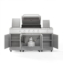 TYTUS Fresno 5-Burner LP/NG Convertible Grill in Stainless Steel + Carbon Wood - TDT-021-0705
