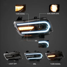 Auxbeam LED Headlight Assembly RGB Dual Beam Projector Black For 2011-2014 Dodge Charger(LD) - GD002676