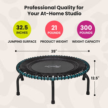 Disc-O-Bed JumpSport 350 Pro Fitness 39 Inch Cardio Workout Indoor Trampoline, Teal/Black - 318126