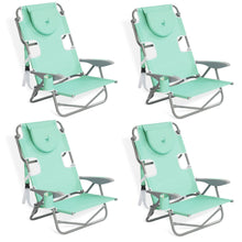 Disc-O-Bed On Your Back Folding Reclining Outdoor Camping Lawn Chair, Teal (4 Pack) - 323212