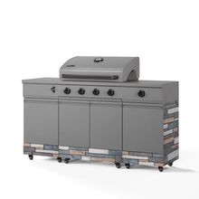 TYTUS Fresno 5-Burner LP/NG Convertible Grill in Gunmetal + Ash Stone - TDT-021-0104