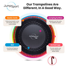 Disc-O-Bed JumpSport 350 PRO Fitness Trampoline, Cardio Workout Equipment, 39 Inch, Ignite - 415469