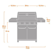Monument Grills Classic 41847NG Series | 4 Burner Propane Gas Grill in Stainless Steel  (Natural Gas Convertible) - 41847NG