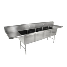 John Boos 4B18244-2D18 Four-Compartment Sink with Two 18" Drainboards - JB4B182442D18