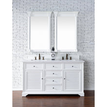 James Martin Vanities Savannah 60" Bright White Double Vanity - 238-104-V60D-BW-3AF