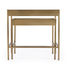 Butler Specialty Company Lenny 2 Piece Glass Nesting Tables, Gold  - 5636226